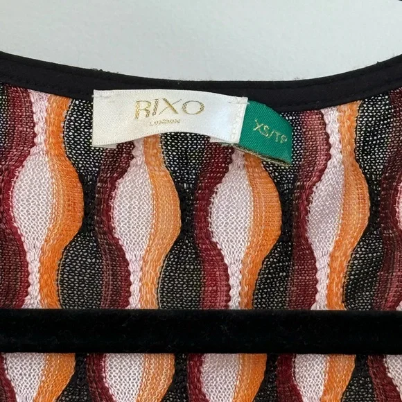 RIXO Phoebe Knit Dress Multicolor Long Sleeve Maxi Dress Size XS US 4 - Picture 5 of 11